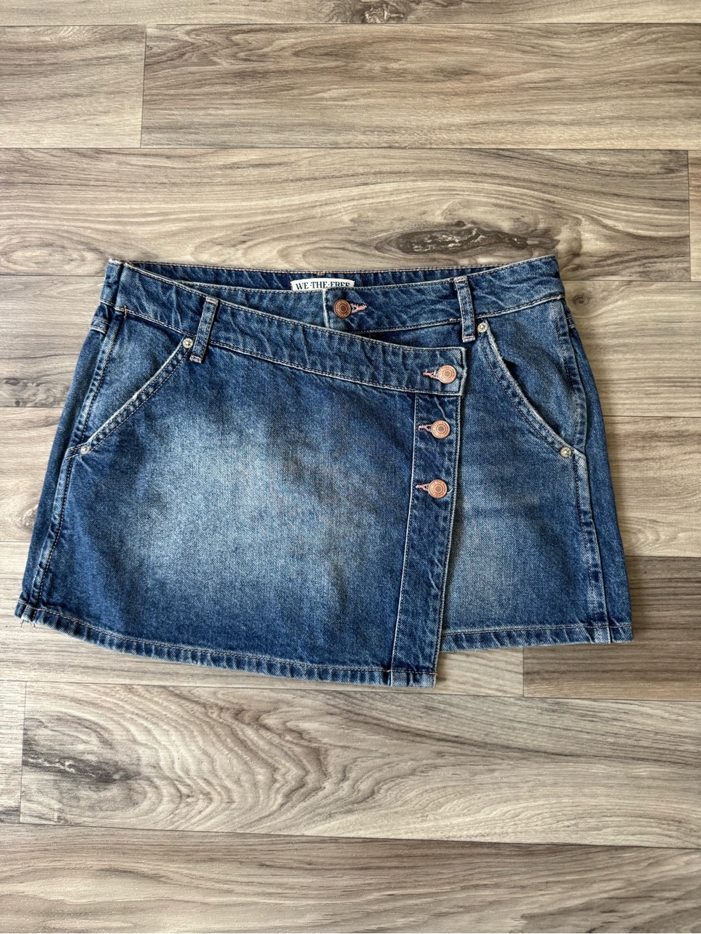 Free People We The Free Wynne Denim Skirt Medium Wash Size 28